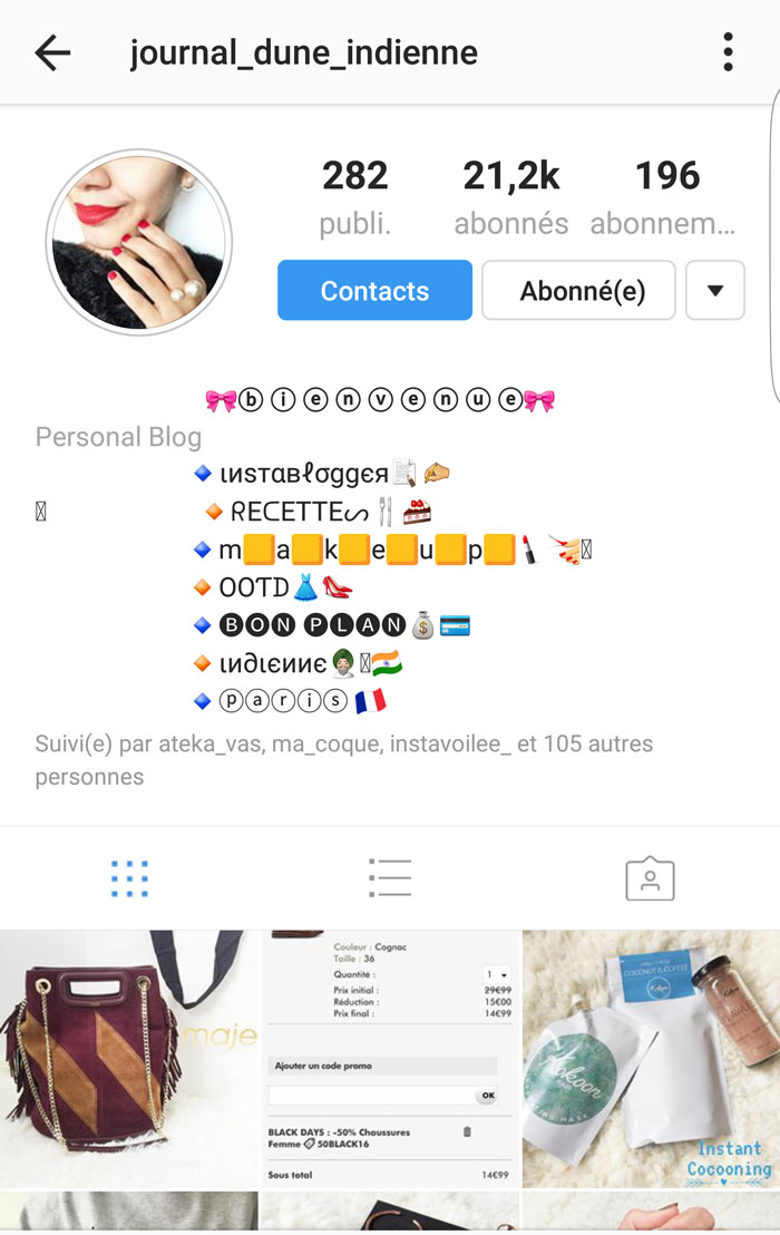 l'instagram de Journal d'une indienne est rempli de bon plan !